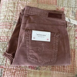 AG STEVIE ANKLE Cords NWT $178 Size 29 Mauve